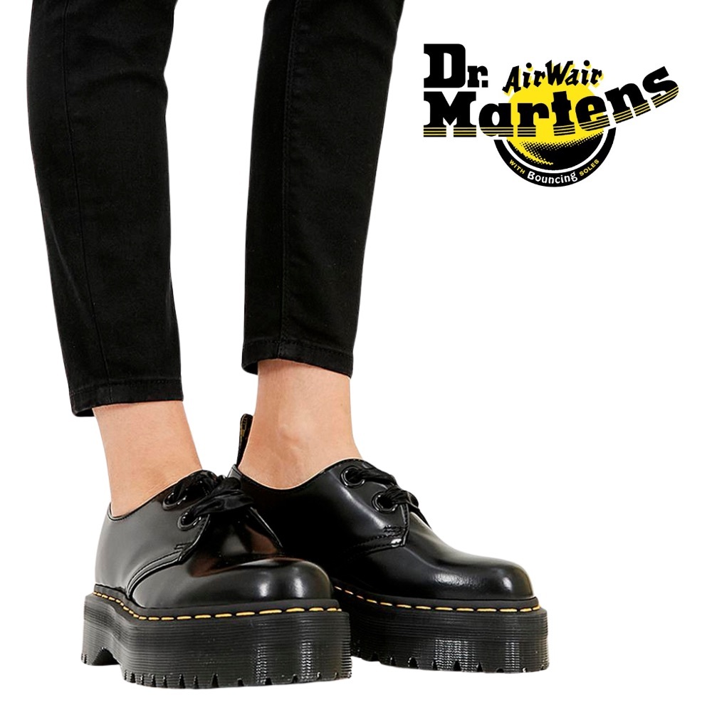 NWOT Dr. Martens Holly Platform Oxford Black Buttero Leather Quad Sole Size 5 - Picture 7 of 11